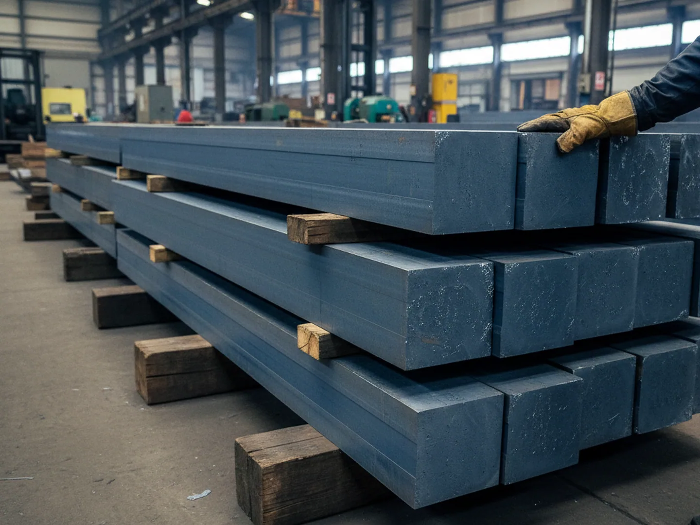 Heavy 1.2367 tool steel blocks in the section used for large aluminium die casting cavity blocks