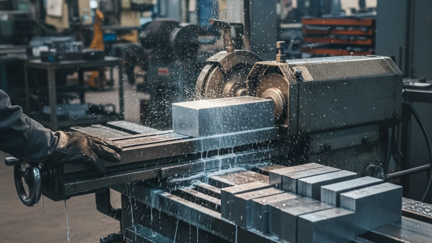 Finishing bay where cut, ground and milled sections are prepared before release