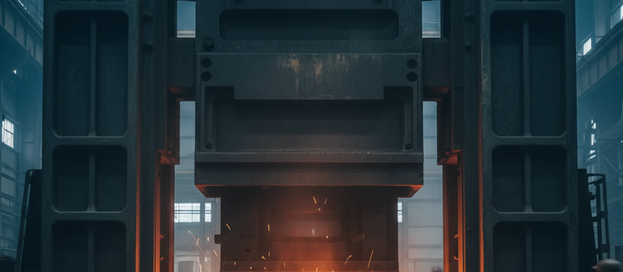 2,500 tonne fast forging press drawing down an electroslag ingot of 1.2367 tool steel