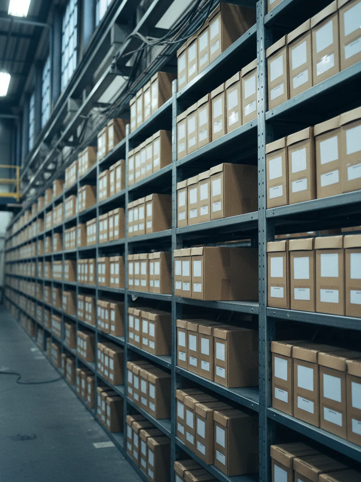 Archive of certificate and inspection records kept for ten years at the works