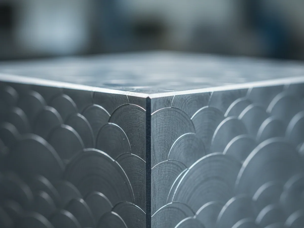 Block milled on six faces, one of the four surface conditions offered