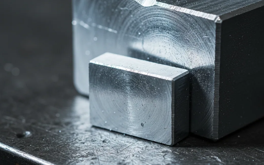 Quench coupon cut from the same heat as the die blocks before hardening