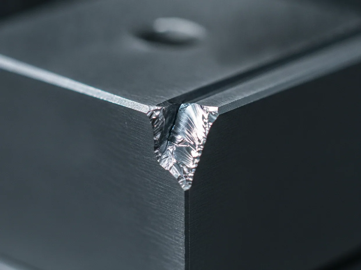 Trim die segment with a chipped cutting edge pulled from a press set