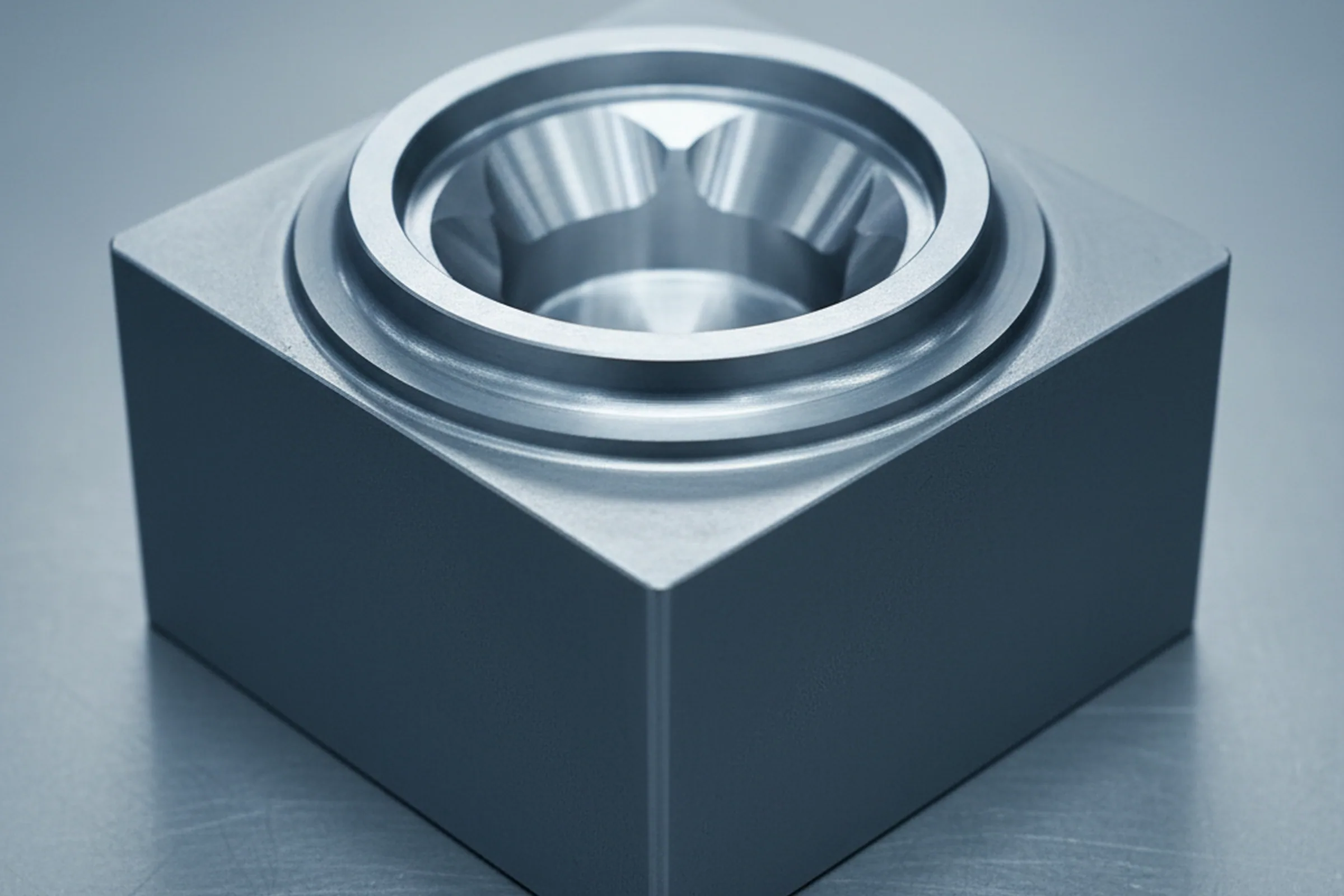 Profiled and pocketed milling in a tool steel block produced by custom tool steel machining
