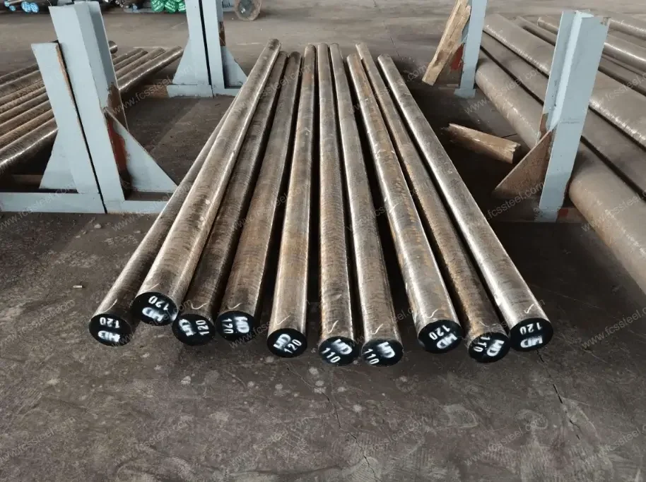 Cold work round bar racked in the diameters used for forming rolls