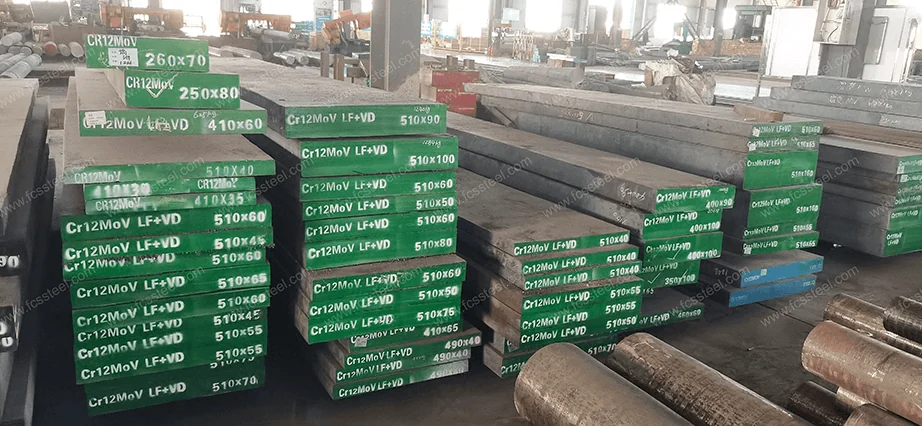D2 plate stacked across several sections after a three-day annealing cycle