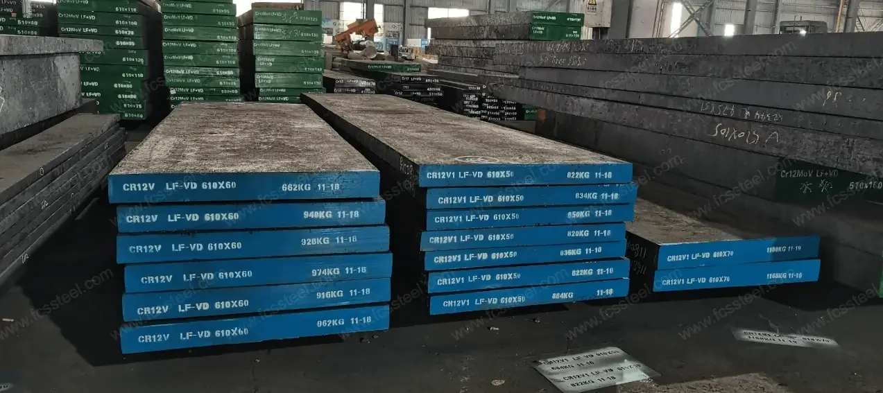 Cold work steel staged in the smaller sections used for thread rolling and gauge work