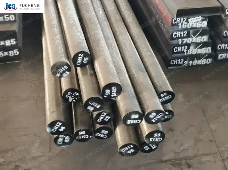 Cold work bar ends marked with the grade designation as ordered alongside section and heat number