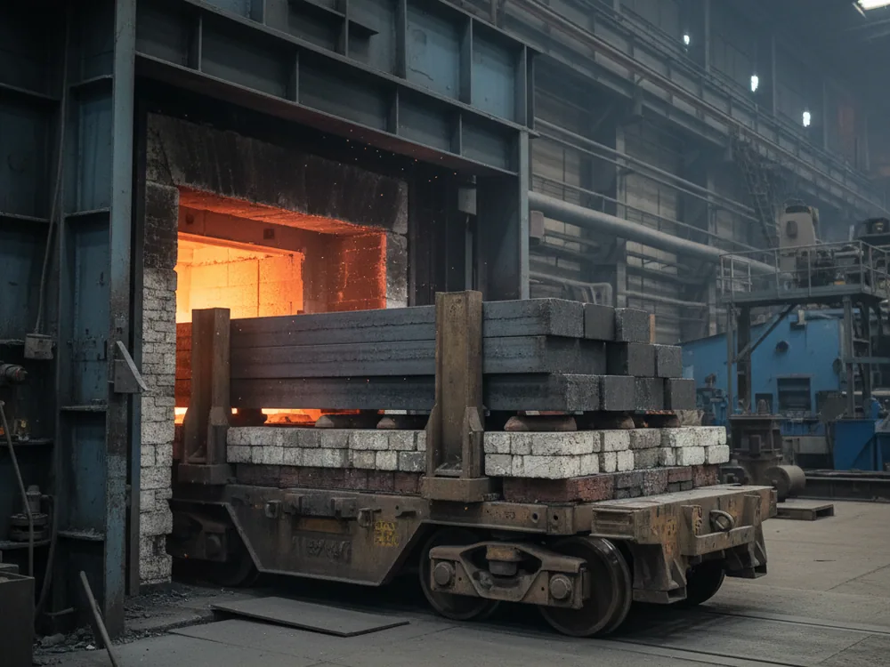 Car bottom annealing furnace charged with D3 tool steel bar