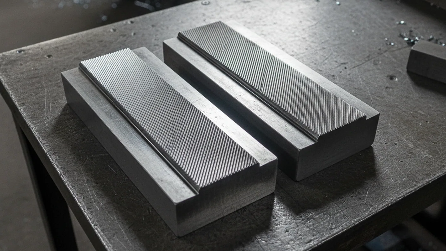 Flat thread rolling dies ground from high chromium cold work steel