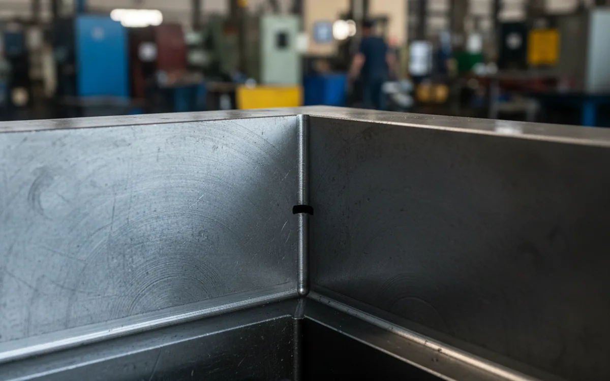 Sharp internal corner and keyway on a die block, where a quench crack starts