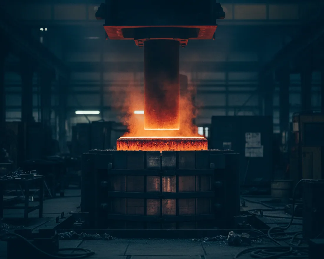 Electroslag remelting furnace running an ingot for D3 tool steel