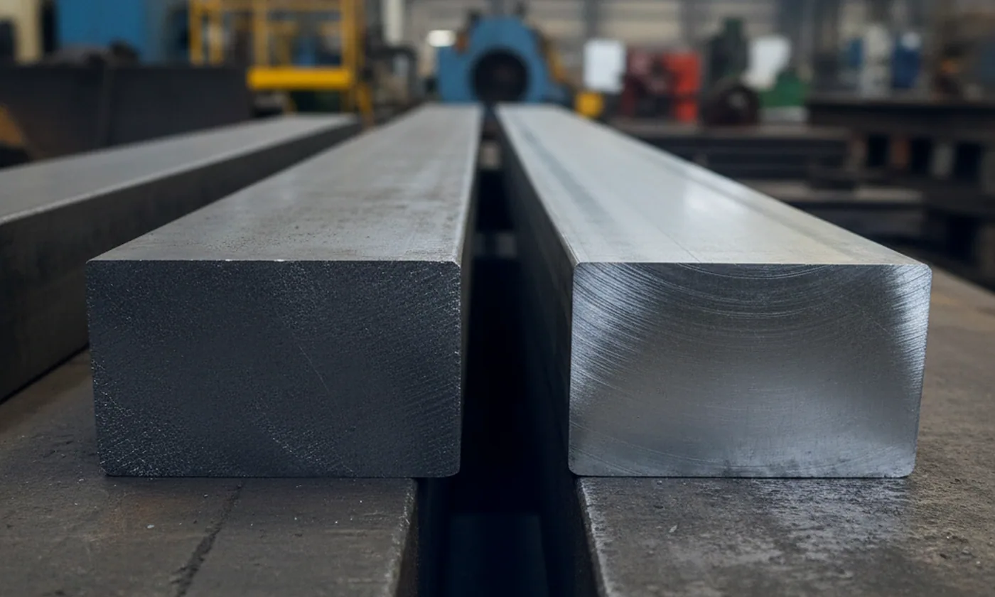 D2 cold work tool steel flat bar alongside D3 tool steel for comparison
