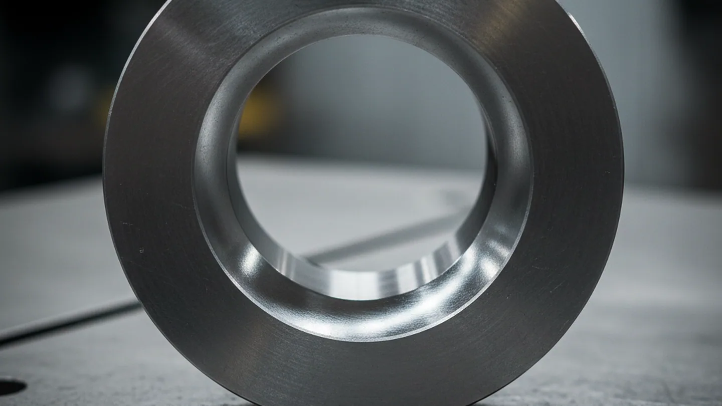 Deep drawing die ring with a polished working radius in cold work die steel