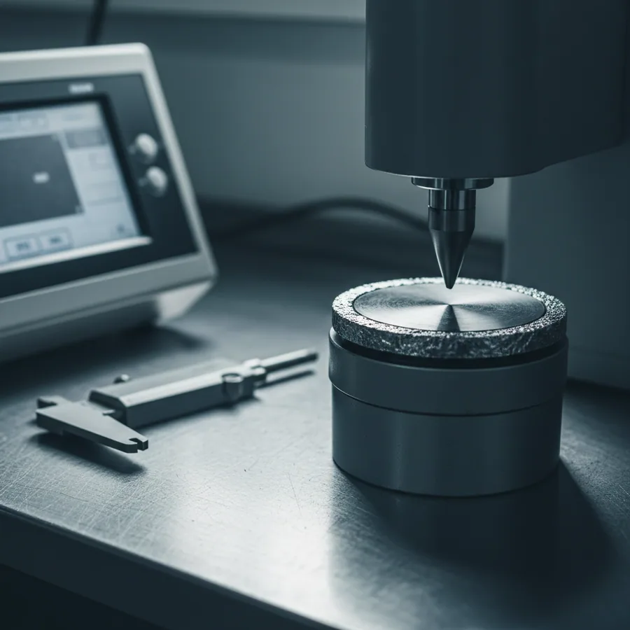 Coupon measured for hardness and dimensional change after a hardening cycle