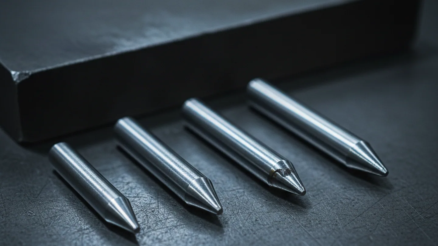 Slender punches ground for heavy plate blanking work