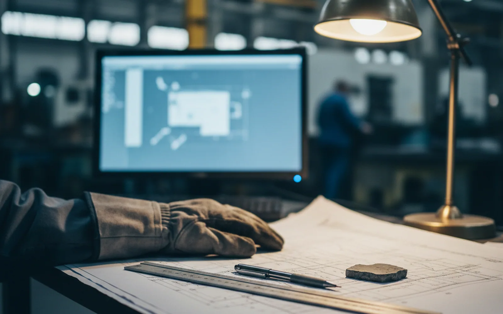 Technical desk drafting a heat treatment route against an actual DC53 tool steel job