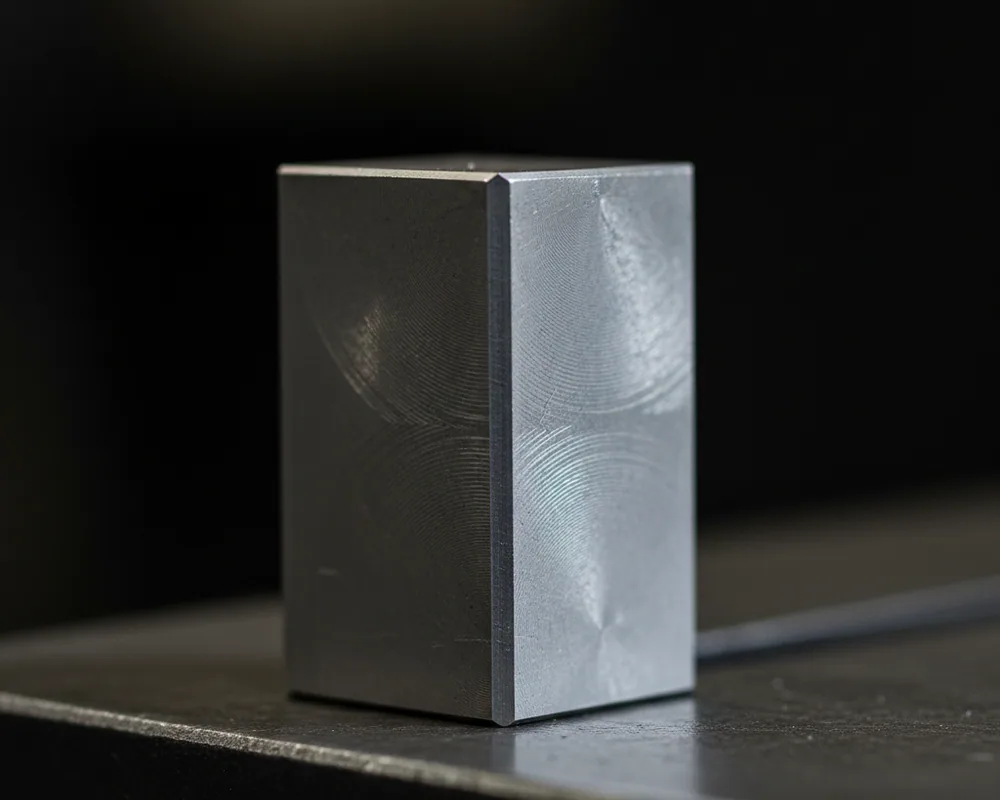 Six face milled block cut from DC53 tool steel plate