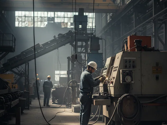 Row of bogie hearth annealing furnaces in the heat treatment area