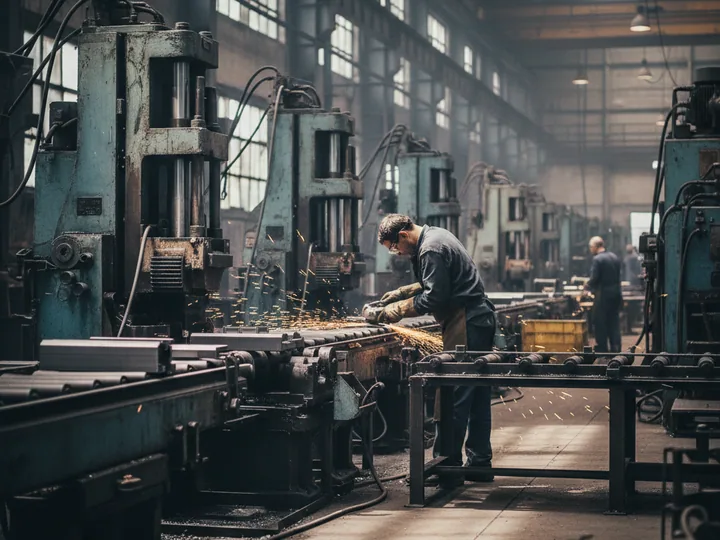 Electroslag remelted ingot moved from the remelting shop toward the forging bay