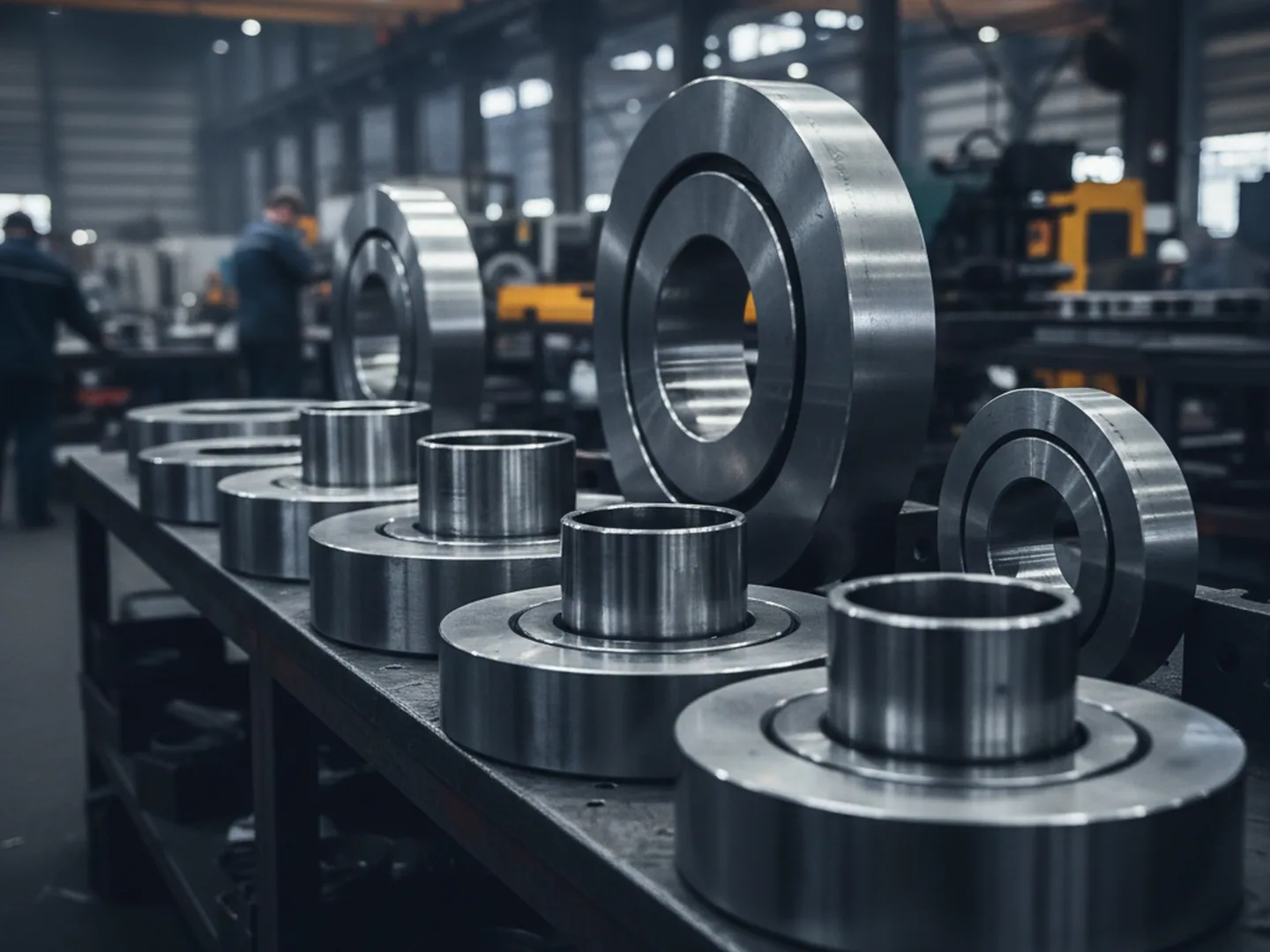 Extrusion bolsters and backers machined from H11 tool steel round bar