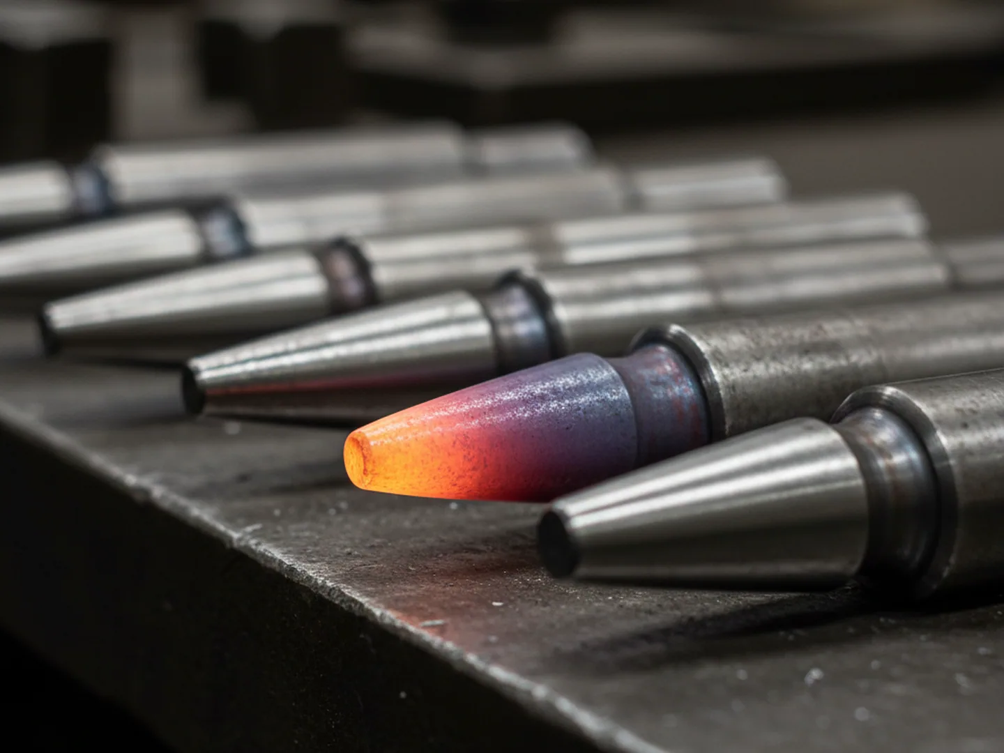 Hot punches and piercing mandrels turned from H11 tool steel rounds