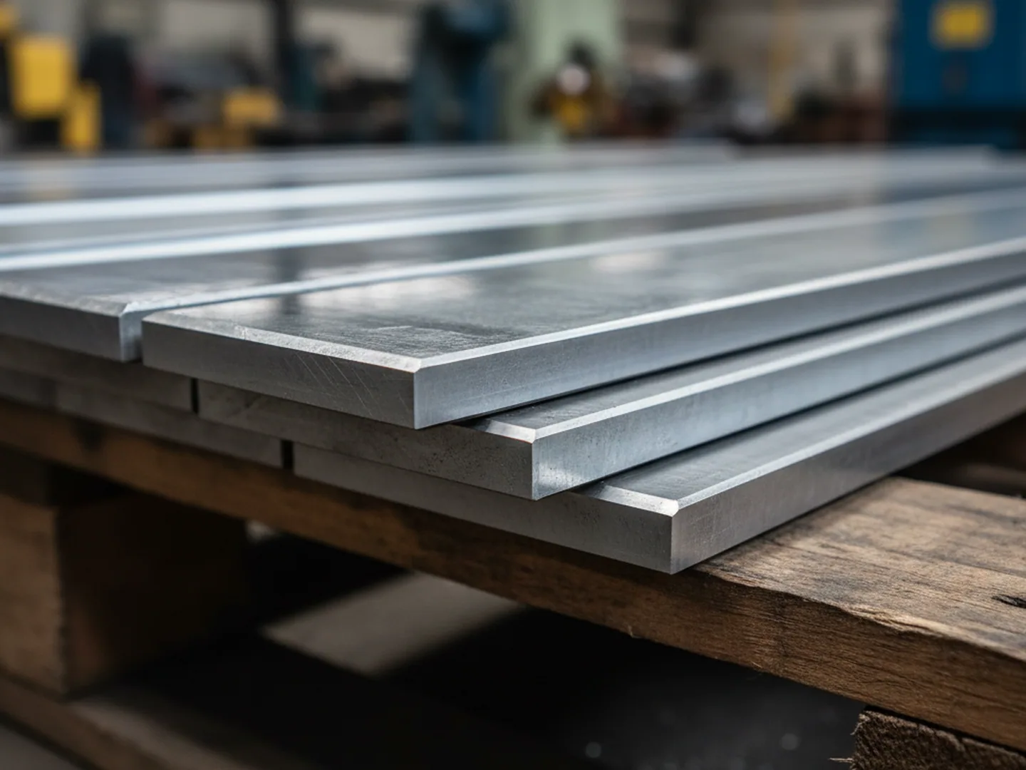 Hot shear blades cut from H11 tool steel flat bar, stacked as a repeat order
