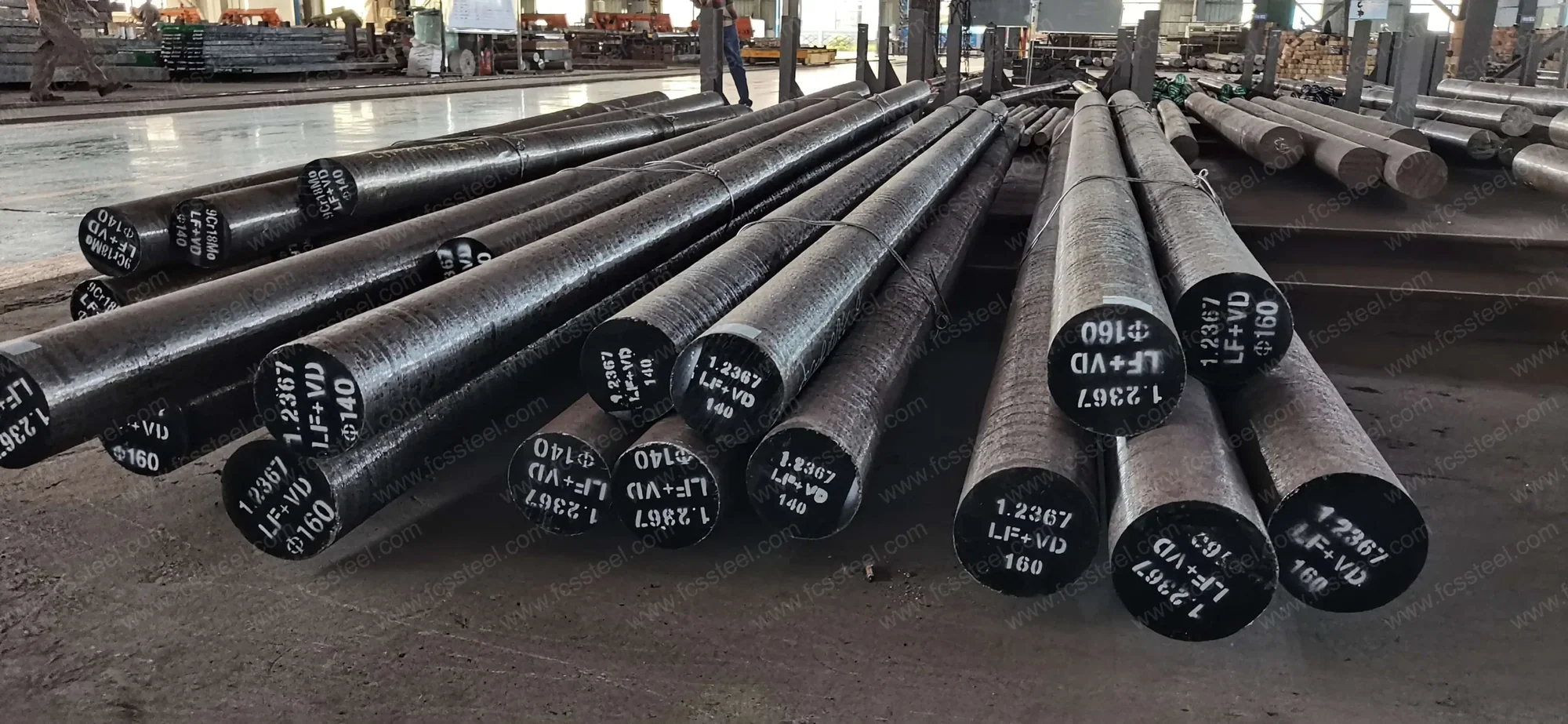Bundled hot work round bar identified batch by batch before certification