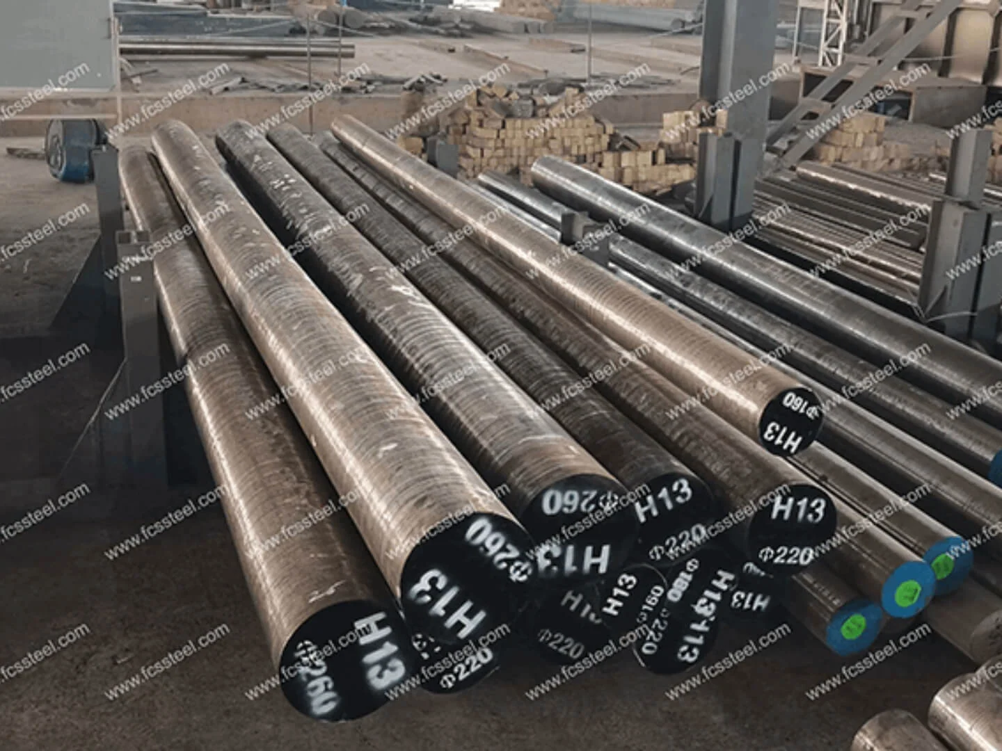 H13 tool steel round bar (1.2344 / SKD61) in the diameters used for aluminium extrusion dies and mandrels