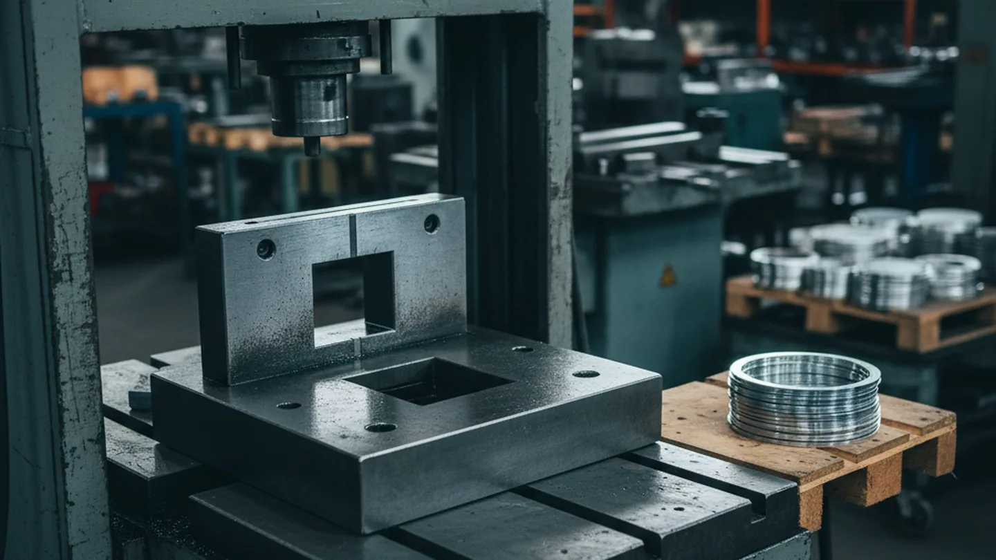 Blanking die plate and form block machined from O1 tool steel flat bar