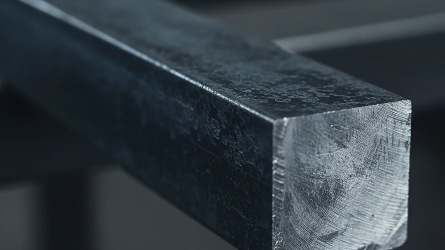 Black forged and descaled O1 tool steel bar with the decarburised layer still inside the machining allowance