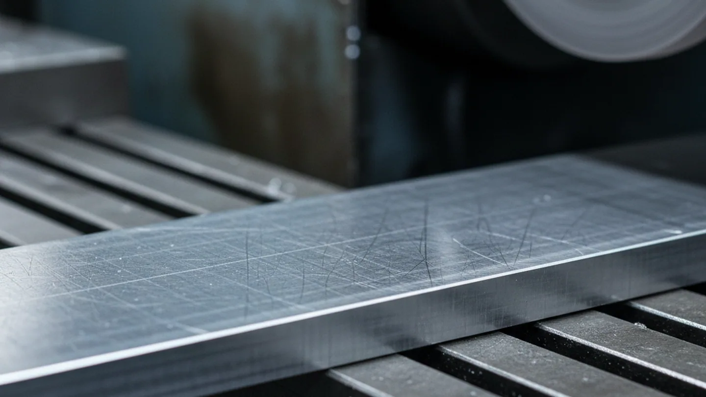 Ground O1 tool steel flat bar leaving the surface grinder with the decarburised layer removed