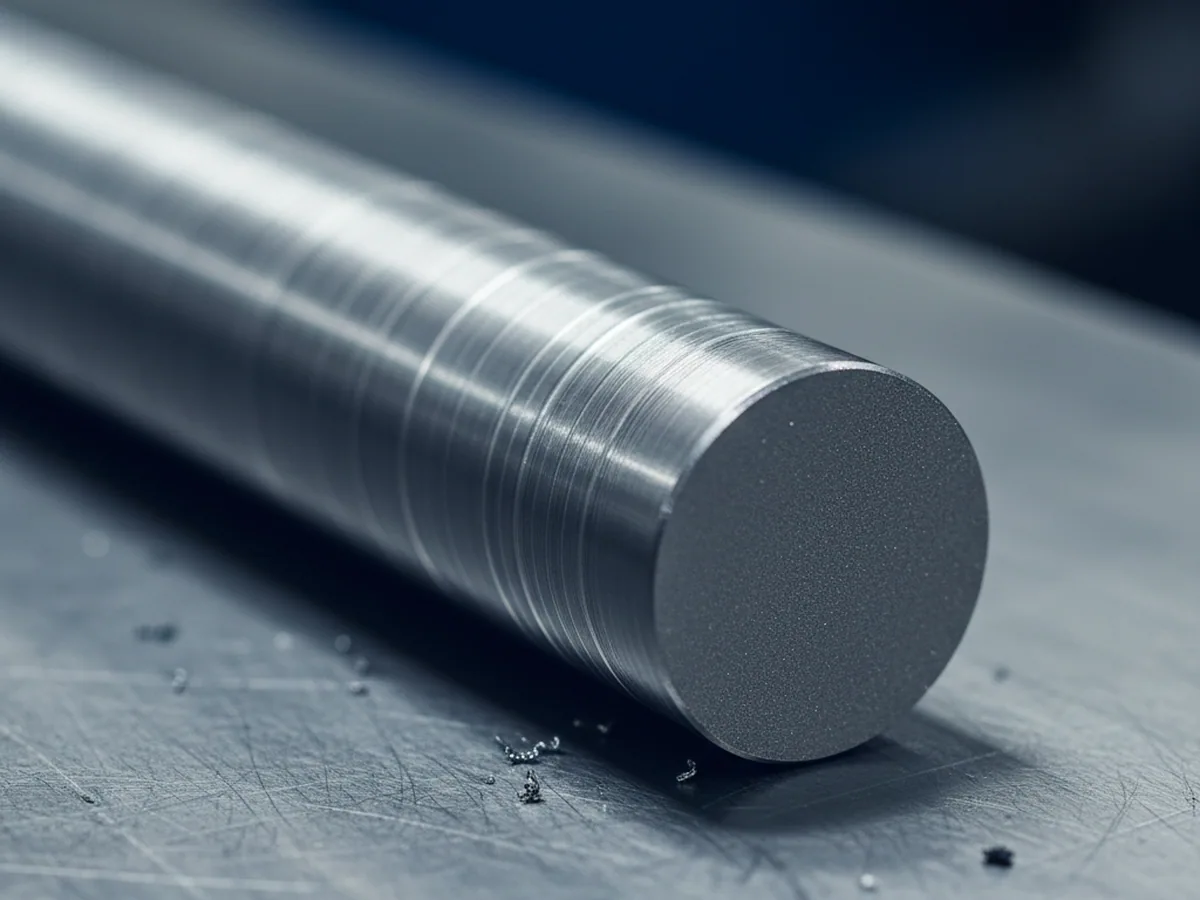 Turned O1 tool steel round bar with the decarburised surface layer already cut away