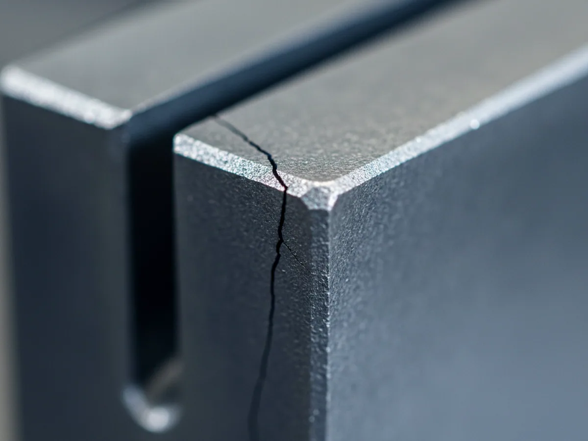 Quench crack running from the keyway corner of a water quenched carbon steel tool