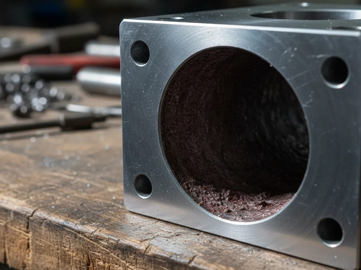 Cooling channel bore attacked from the water side in a mould plate