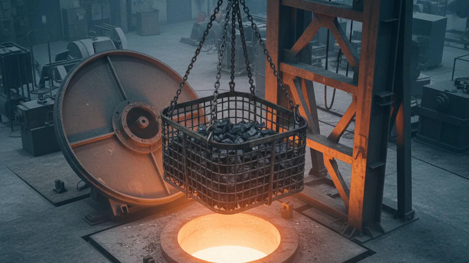Pit furnace on the quench and temper line producing pre-hardened plastic injection mold steel