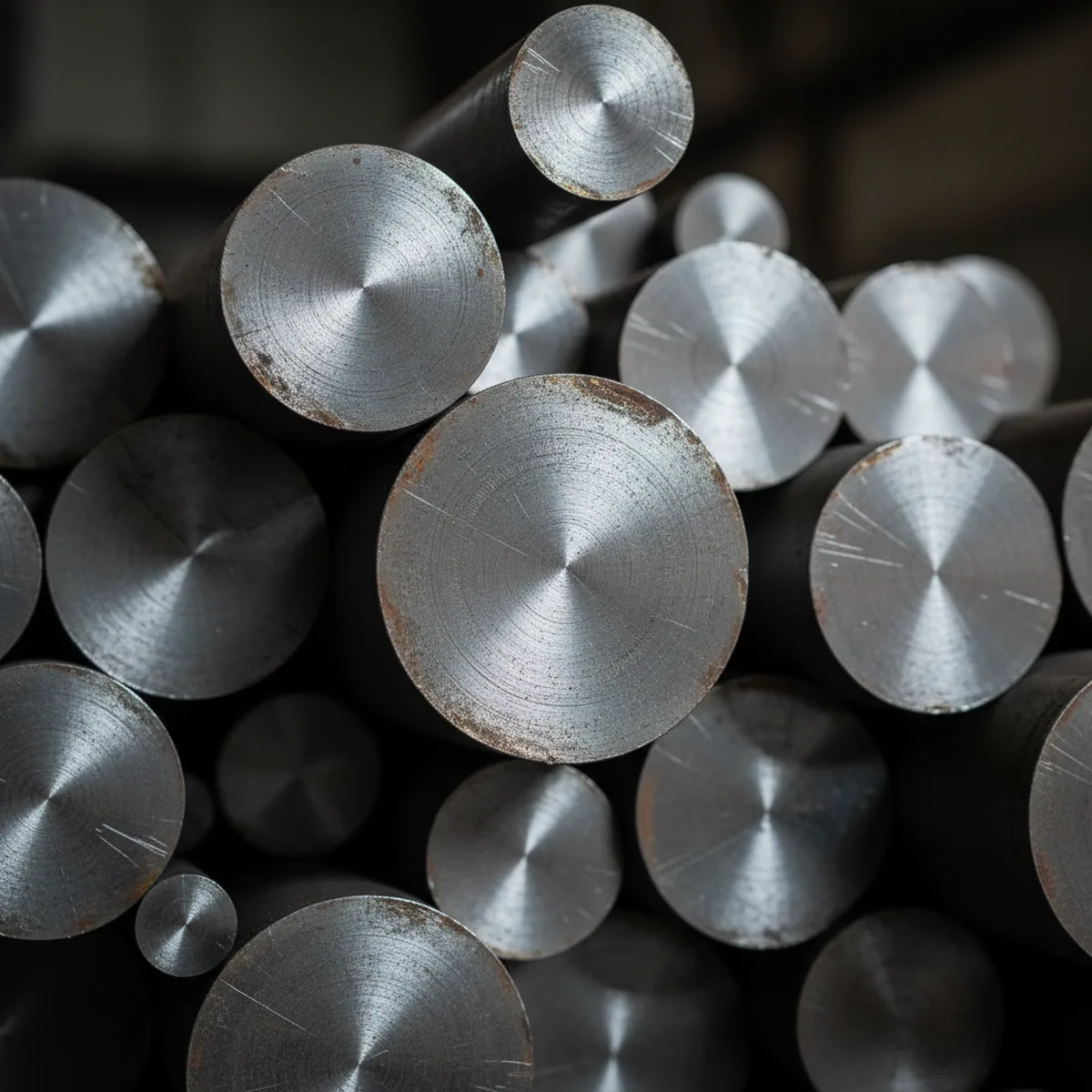 Round mould steel bar ends held in common sections for cavity and core blocks