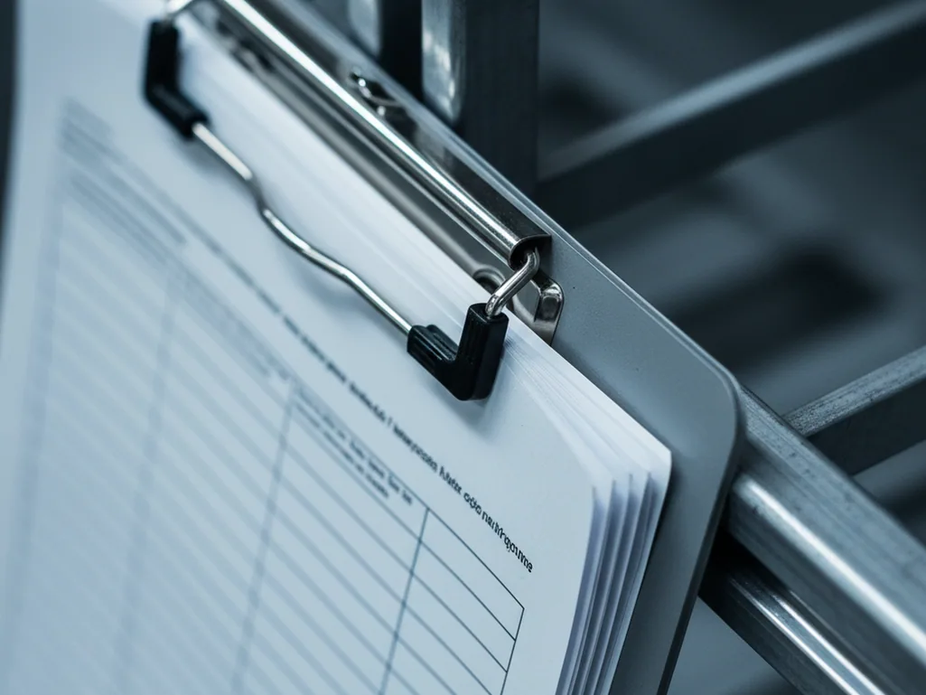 Eight-step inspection record filed against a bar before tool steel saw cutting