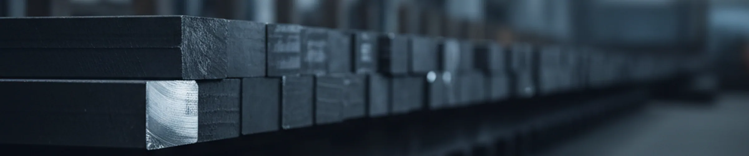 Black forged and descaled tool steel bars carrying 3 to 6 mm of allowance per side before tool steel surface grinding