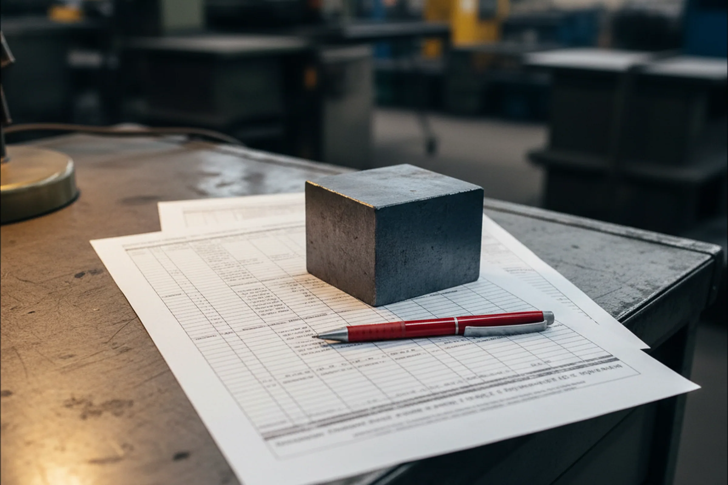 A replenishment list answered line by line on the desk of a tool steel distributor program