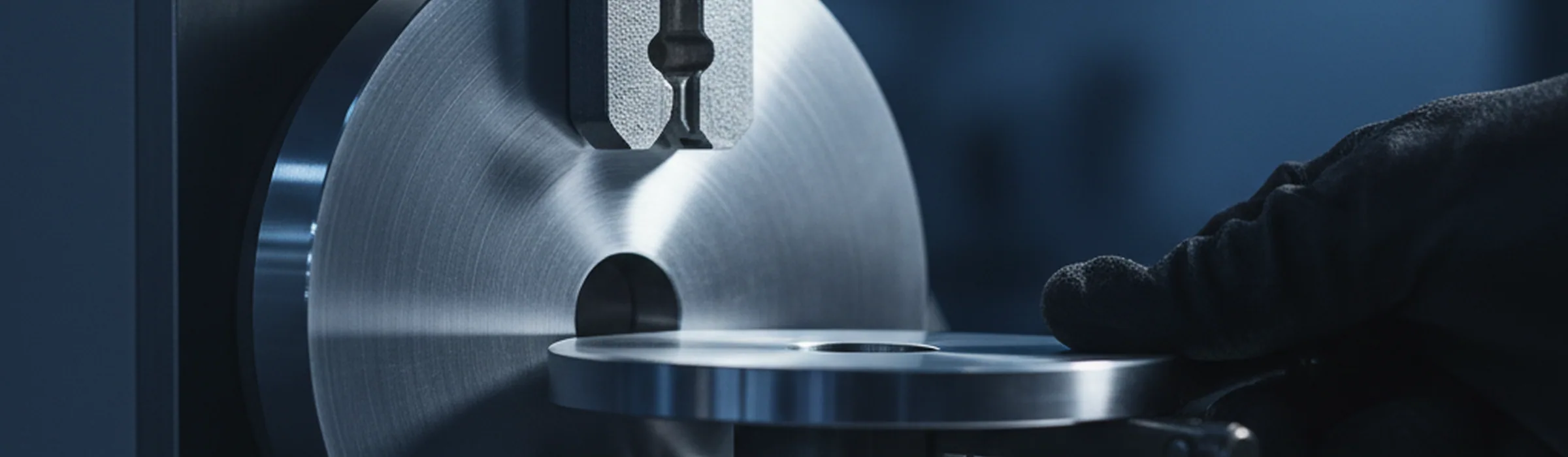 Optical emission spectrometer reading composition on a tool steel heat