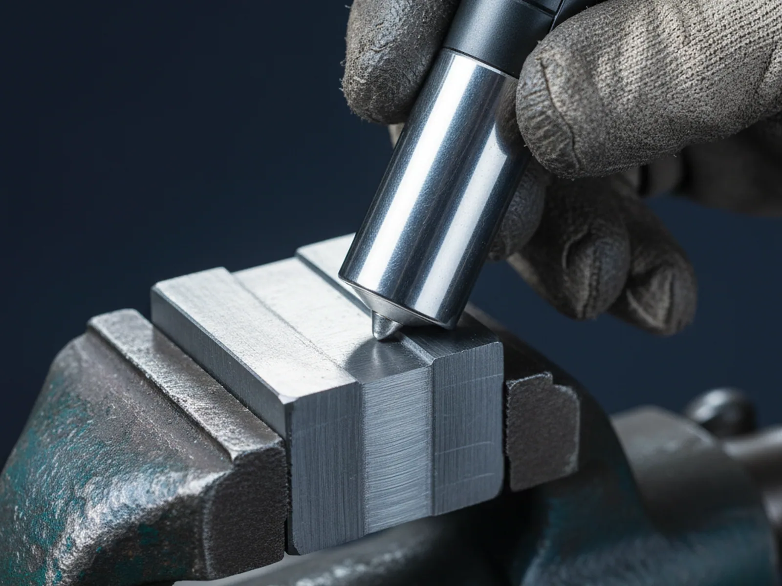 Hardness measured after hardening on an offcut from the same piece