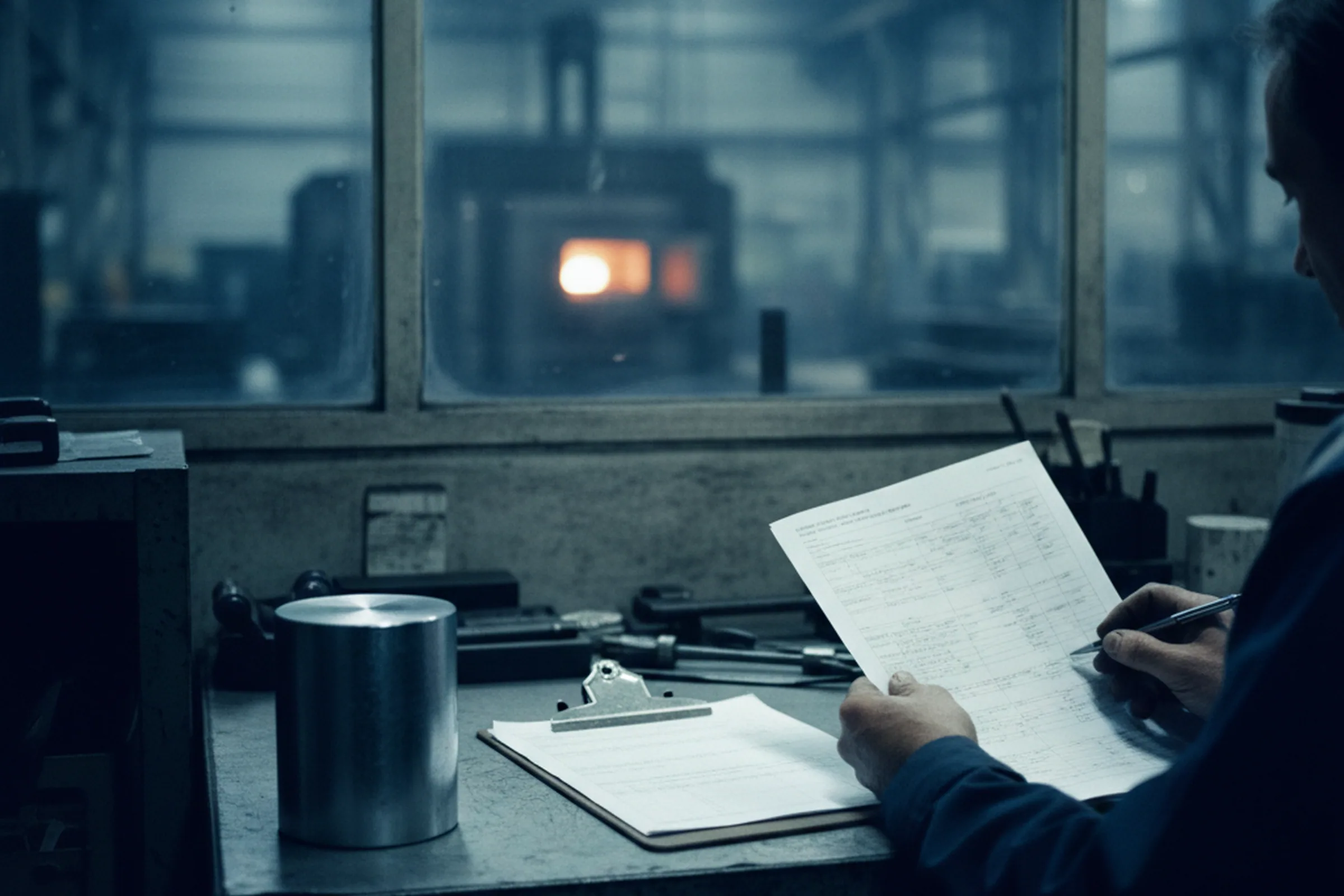 Metallurgy and process engineer writing a numbered heat treatment route