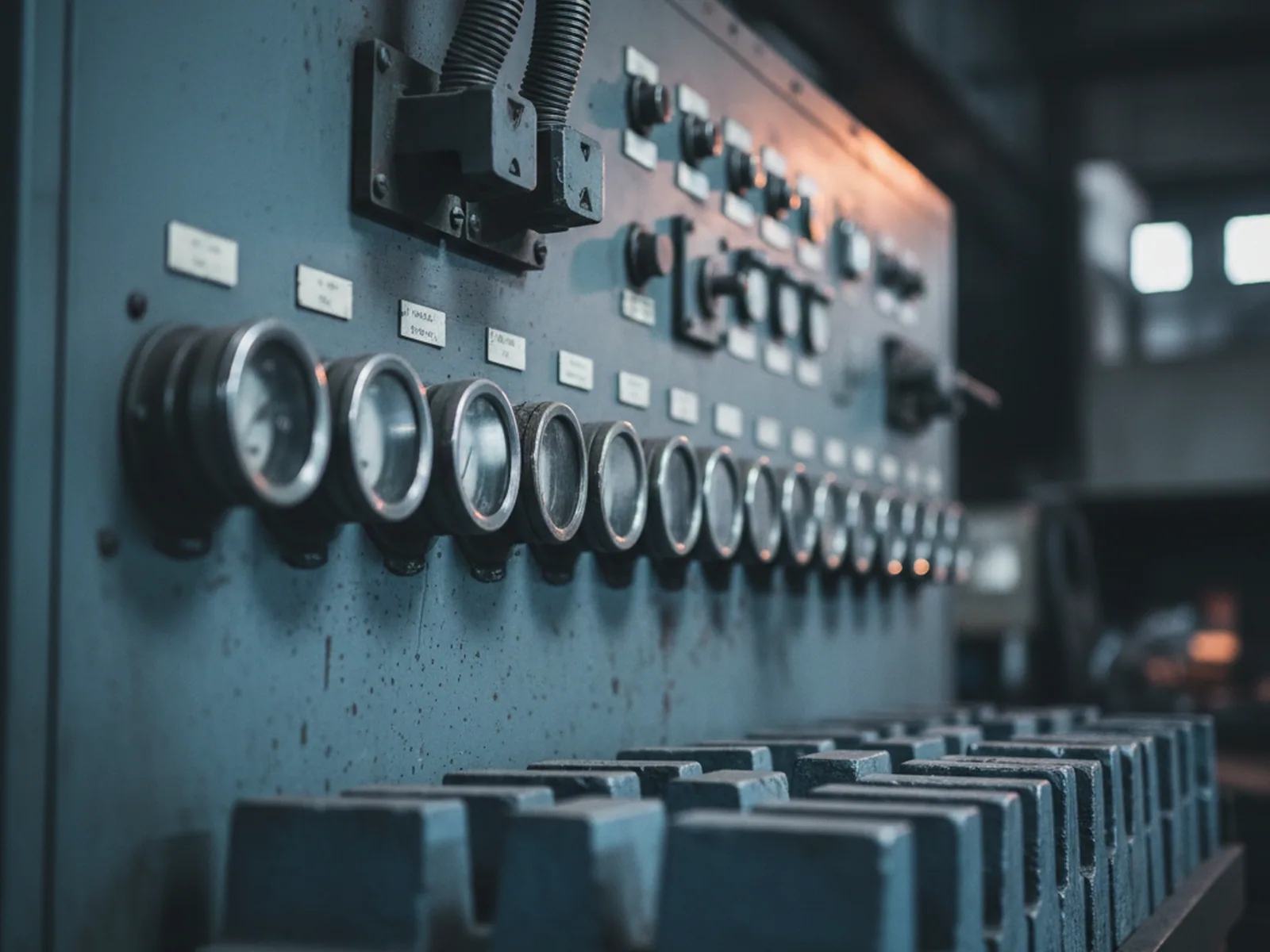Furnace control panel at the far end of the tool steel heat treatment chain