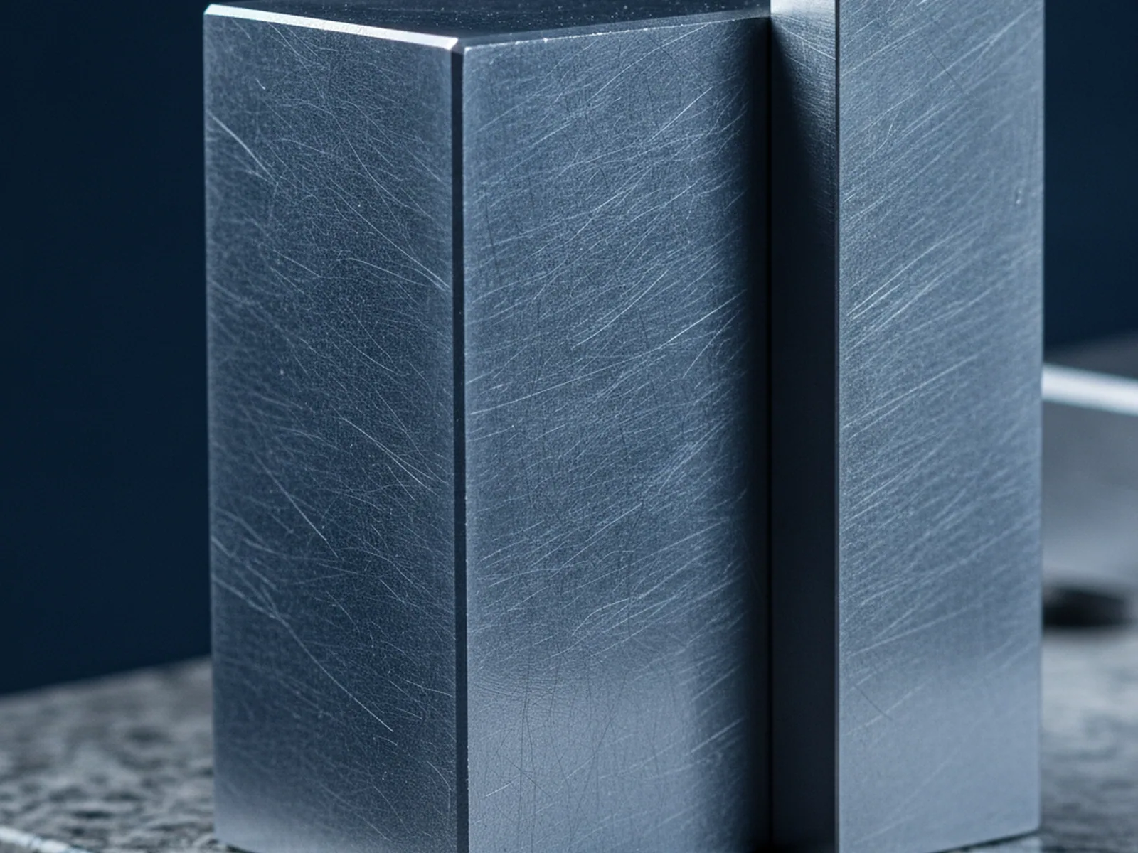 Six face milled tool steel block left with machining allowance